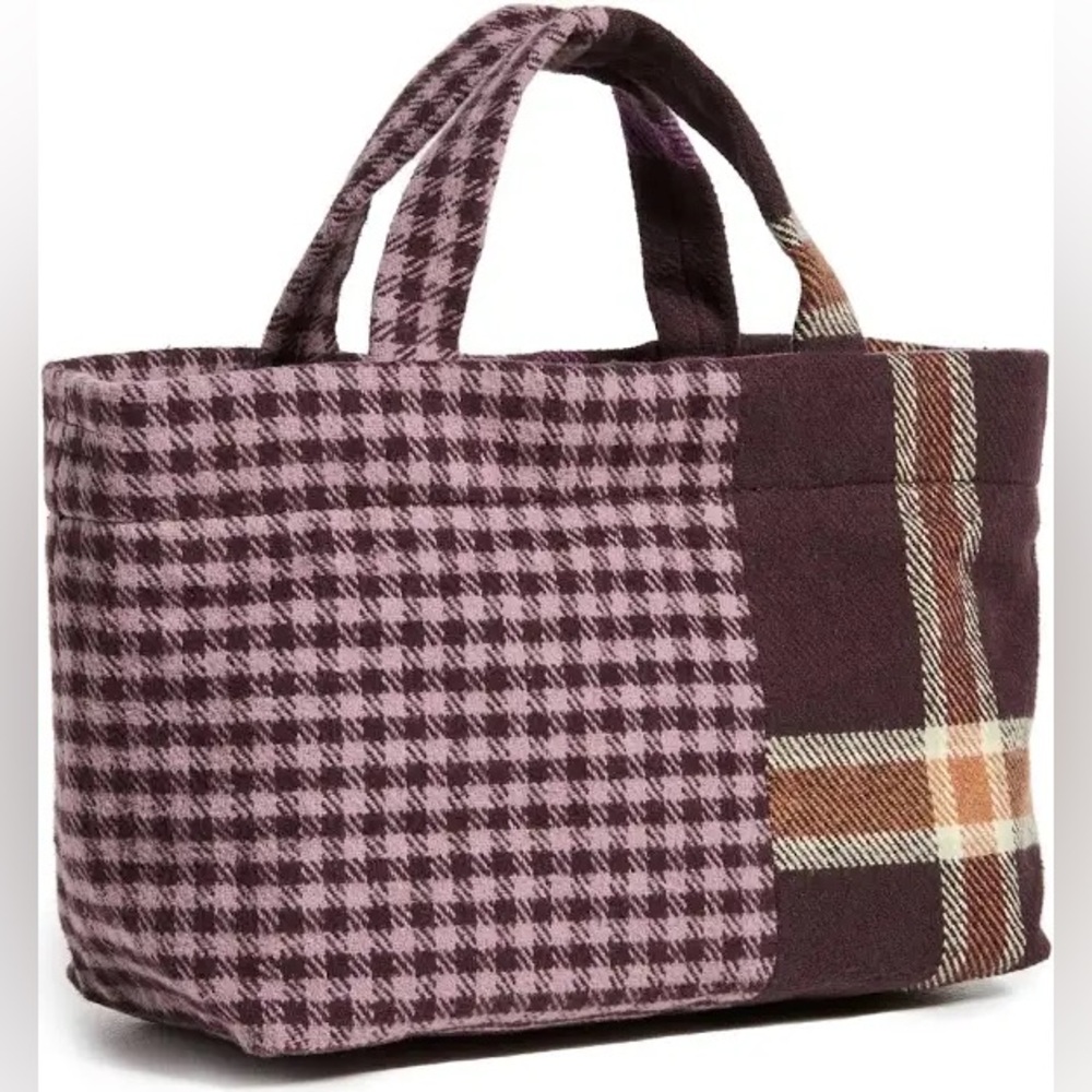 Madewell mini crossbody tote in mixed plaid